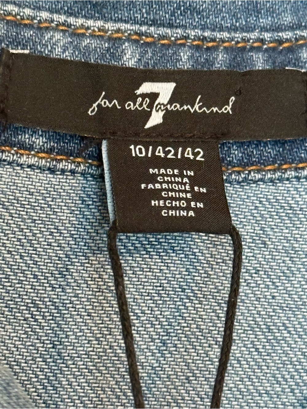 7 For All Mankind Denim Drop Waist Midi Dress NWT Size 10 - Picture 6 of 6